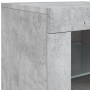 Credenza con Luci LED Grigio Cemento 162x37x67 cm