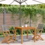 Sedie da Giardino 2pz Grigie Legno Massello Acacia e Polyrattan