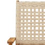 Set Pranzo da Giardino 7 pz Beige Polyrattan e Legno Massello