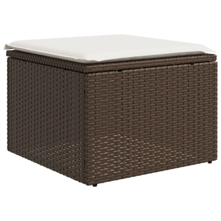 Set Divani da Giardino 8 pz con Cuscini Marrone in Polyrattan