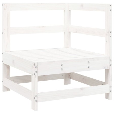 Set Salotto da Giardino 4 pz Bianco in Legno Massello di Pino