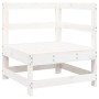 Set Salotto da Giardino 4 pz Bianco in Legno Massello di Pino