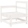 Set Salotto da Giardino 4 pz Bianco in Legno Massello di Pino