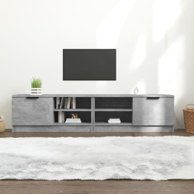 Mobili TV 2 pz Grigio Cemento 80x35x36,5cm in Legno Multistrato