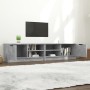 Mobili TV 2 pz Grigio Cemento 80x35x36,5cm in Legno Multistrato