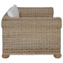 Set di Divani 2 pz con Cuscini in Rattan Naturale