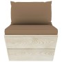 Set Divani da Giardino su Pallet 3 pz con Cuscini Legno Abete