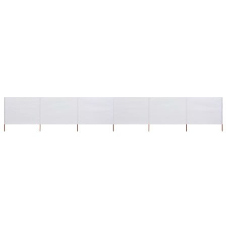 Paravento a 6 Pannelli in Tessuto 800x160 cm Bianco Sabbia