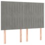Giroletto con Testiera Grigio Chiaro 140x190 cm in Velluto