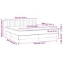 Letto a Molle con Materasso e LED Nero 180x200cm in Tessuto