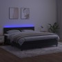 Letto a Molle con Materasso e LED Nero 180x200 cm in Velluto