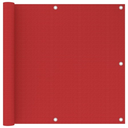 Schermo Frangivista per Balcone Rosso 90x300 cm in HDPE