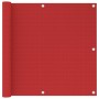 Schermo Frangivista per Balcone Rosso 90x300 cm in HDPE