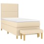 Giroletto a Molle con Materasso Crema 80x200 cm inTessuto