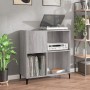 Mobile Porta Dischi Grigio Sonoma 84,5x38x89 Legno Multistrato