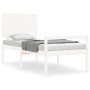 Letto per Anziani Bianco Testiera Small Single Legno Massello