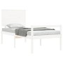 Letto per Anziani Bianco Testiera Small Single Legno Massello