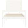 Letto per Anziani Bianco Testiera Small Single Legno Massello