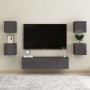 Mobili Porta TV a Parete 2pz Grigio Lucido 30,5x30x30 cm