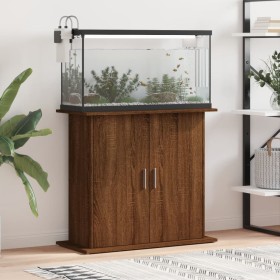 Supporto Acquario 81x36x73 cm Legno Multistrato Rovere Marrone