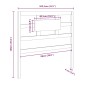 Testiera per Letto Nera 105,5x4x100cm in Legno Massello di Pino