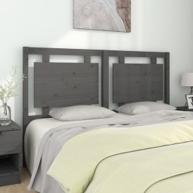 Testiera per Letto Grigia 155,5x4x100 cm Legno Massello di Pino