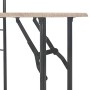 Set Tavolo e Sedie Pieghevoli con Scaffale 3 pz MDF e Acciaio