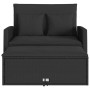 Divano da Giardino con Cuscini a 2 Posti Nero in Polyrattan