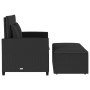 Divano da Giardino con Cuscini a 2 Posti Nero in Polyrattan