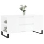 Tavolino Salotto Bianco Lucido 102x44,5x50 cm Legno Multistrato