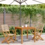 Sedie da Giardino 2 pz Beige Legno Massello Acacia e Polyrattan