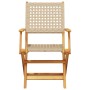 Sedie da Giardino 2 pz Beige Legno Massello Acacia e Polyrattan