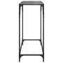 Tavolino Consolle con Piano in Vetro Nero 80x35x81cm in Acciaio