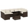 Set Divani da Giardino 8 pz con Cuscini Marrone in Polyrattan