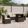 Set Divano da Giardino 6 pz con Cuscini Marrone in Polyrattan