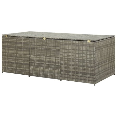 Baule da Giardino in Polyrattan 180x90x70 cm Grigio