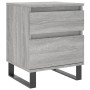 Comodini 2pz Grigio Sonoma 40x35x50 cm in Legno Multistrato