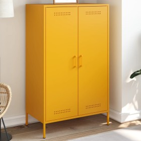 Credenza Giallo Senape 68x39x113 cm in Acciaio