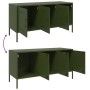 Mobile TV Verde Oliva 100,5x39x50,5 cm in Acciaio