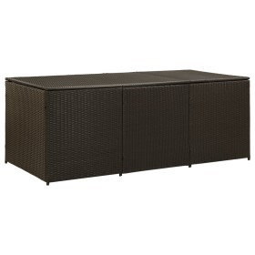 Baule da Giardino in Polyrattan 180x90x70 cm Marrone