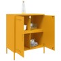 Credenza Giallo Senape 68x39x79 cm in Acciaio