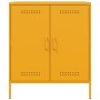 Credenza Giallo Senape 68x39x79 cm in Acciaio