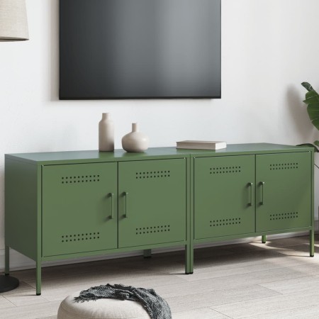 Mobili TV 2pz Verde Oliva 68x39x50,5 cm in Acciaio