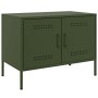 Mobili TV 2pz Verde Oliva 68x39x50,5 cm in Acciaio