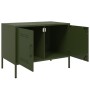 Mobili TV 2pz Verde Oliva 68x39x50,5 cm in Acciaio