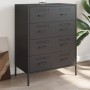 Credenza Nera 68x39x89 cm in Acciaio