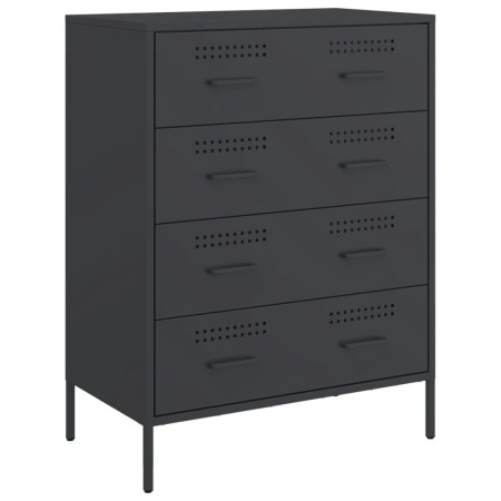 Credenza Nera 68x39x89 cm in Acciaio