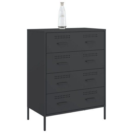 Credenza Nera 68x39x89 cm in Acciaio