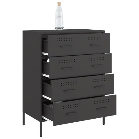 Credenza Nera 68x39x89 cm in Acciaio