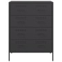 Credenza Nera 68x39x89 cm in Acciaio